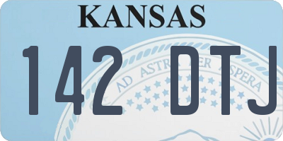KS license plate 142DTJ