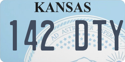KS license plate 142DTY