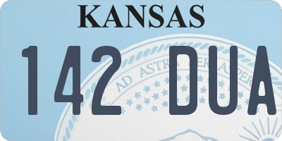 KS license plate 142DUA
