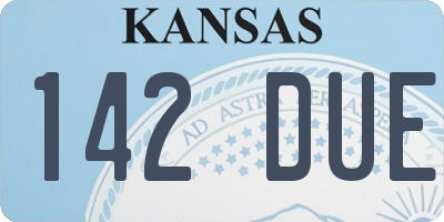 KS license plate 142DUE