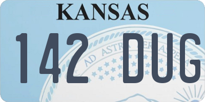 KS license plate 142DUG