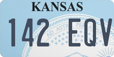 KS license plate 142EQV