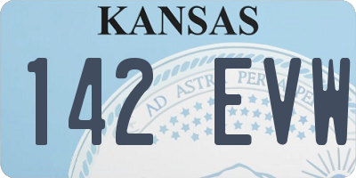 KS license plate 142EVW