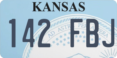 KS license plate 142FBJ