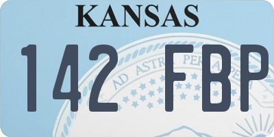 KS license plate 142FBP