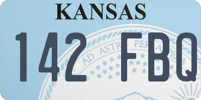 KS license plate 142FBQ