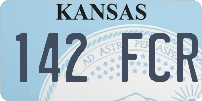 KS license plate 142FCR