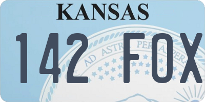 KS license plate 142FOX