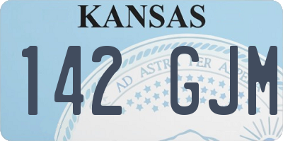 KS license plate 142GJM
