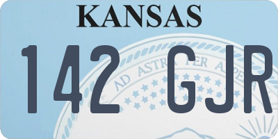 KS license plate 142GJR