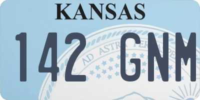 KS license plate 142GNM