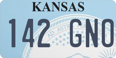KS license plate 142GNO