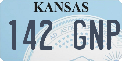 KS license plate 142GNP