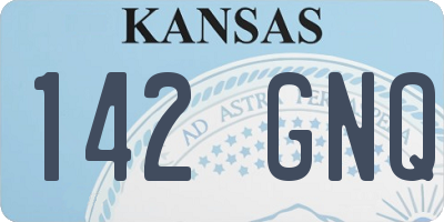 KS license plate 142GNQ
