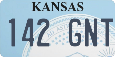 KS license plate 142GNT
