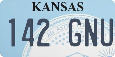 KS license plate 142GNU