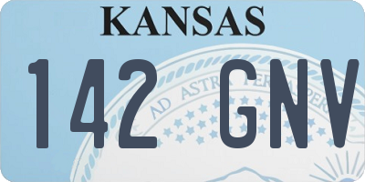 KS license plate 142GNV