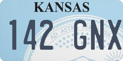 KS license plate 142GNX