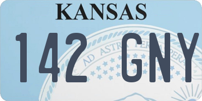 KS license plate 142GNY