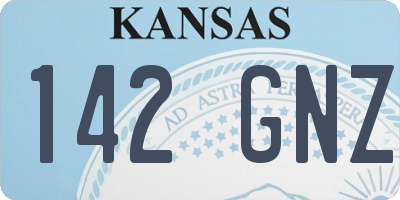 KS license plate 142GNZ