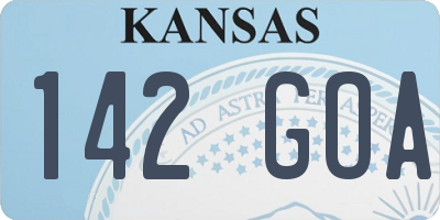 KS license plate 142GOA
