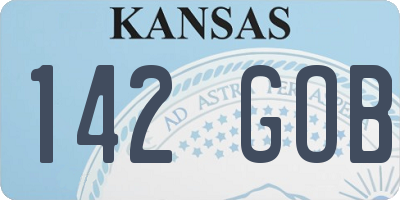 KS license plate 142GOB