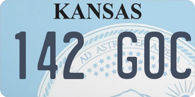 KS license plate 142GOC