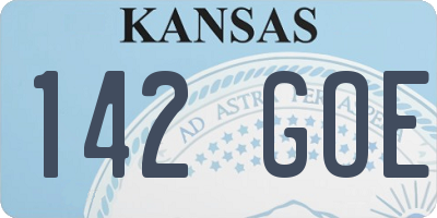 KS license plate 142GOE
