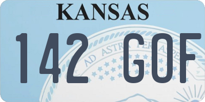 KS license plate 142GOF