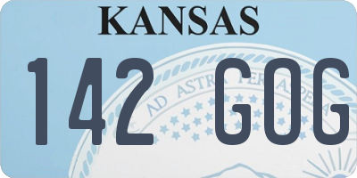 KS license plate 142GOG