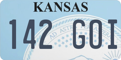 KS license plate 142GOI