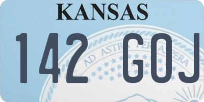 KS license plate 142GOJ