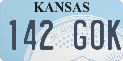 KS license plate 142GOK