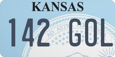 KS license plate 142GOL