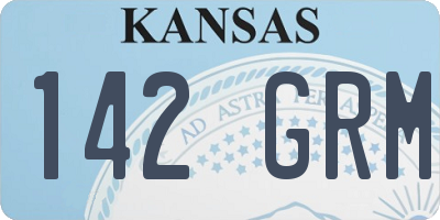 KS license plate 142GRM