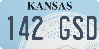 KS license plate 142GSD
