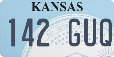 KS license plate 142GUQ