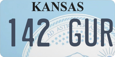 KS license plate 142GUR