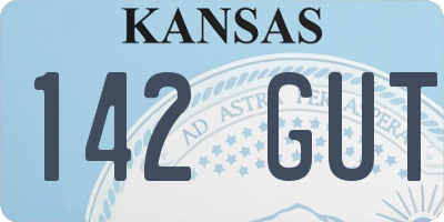 KS license plate 142GUT