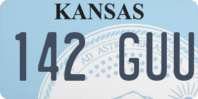 KS license plate 142GUU
