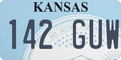 KS license plate 142GUW