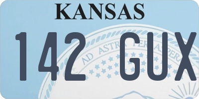 KS license plate 142GUX