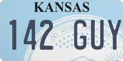KS license plate 142GUY
