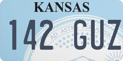 KS license plate 142GUZ
