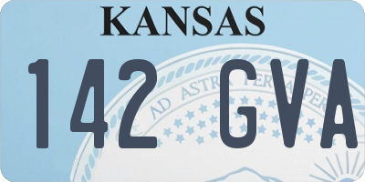 KS license plate 142GVA