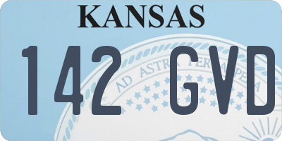 KS license plate 142GVD