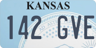 KS license plate 142GVE