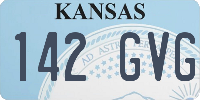 KS license plate 142GVG