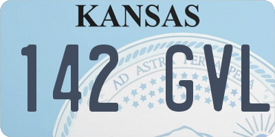 KS license plate 142GVL
