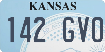 KS license plate 142GVO